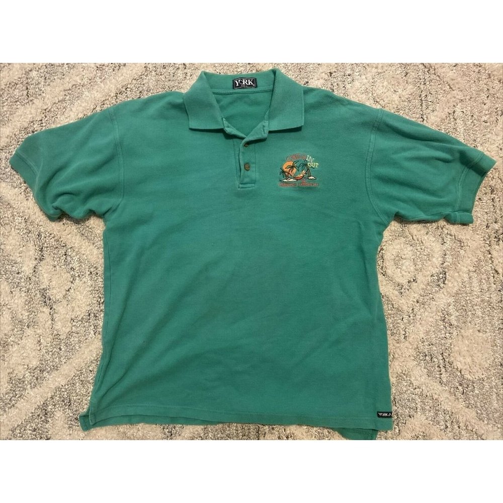 York Polo Green "Chillin Out In Trinidad & Tobaco W.I." Size Large